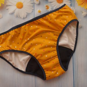 Culotte menstruelle Jaune à pois