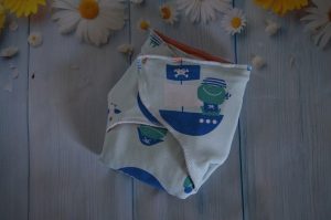 Couche préplate Spéciale Nuit Modal/Chanvre Tailles M ou L Grenouilles pirates