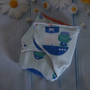 Couche préplate Spéciale Nuit Modal/Chanvre Tailles M ou L Grenouilles pirates