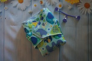 Couche préplate Spéciale Nuit Modal/Chanvre Tailles M ou L Eléphants verts