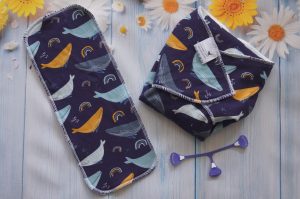 Couche préplate Spéciale Nuit Modal/Chanvre Tailles M ou L Baleines