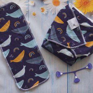 Couche préplate Spéciale Nuit Modal/Chanvre Tailles M ou L Baleines