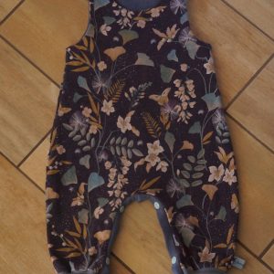 Sarouel évolutif chaud / Salopette chaude Fleurs de nuit