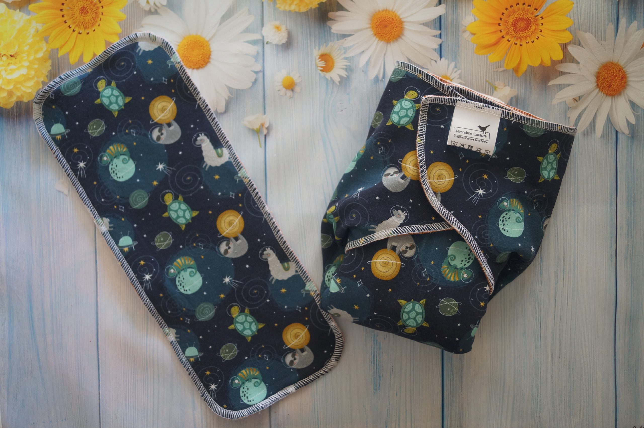 Couche préplate Extra fine Modal "Jour" Taille unique Lamas de l'espace
