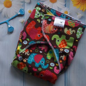Couche préplate Spéciale Nuit Modal/Chanvre Tailles M ou L Eléphants rose
