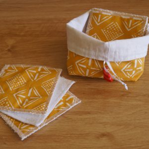 Lot de 10 Carrés démaquillants lavables/lingettes bébé avec panière