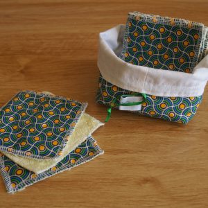 Lot de 10 Carrés démaquillants lavables/lingettes bébé avec panière