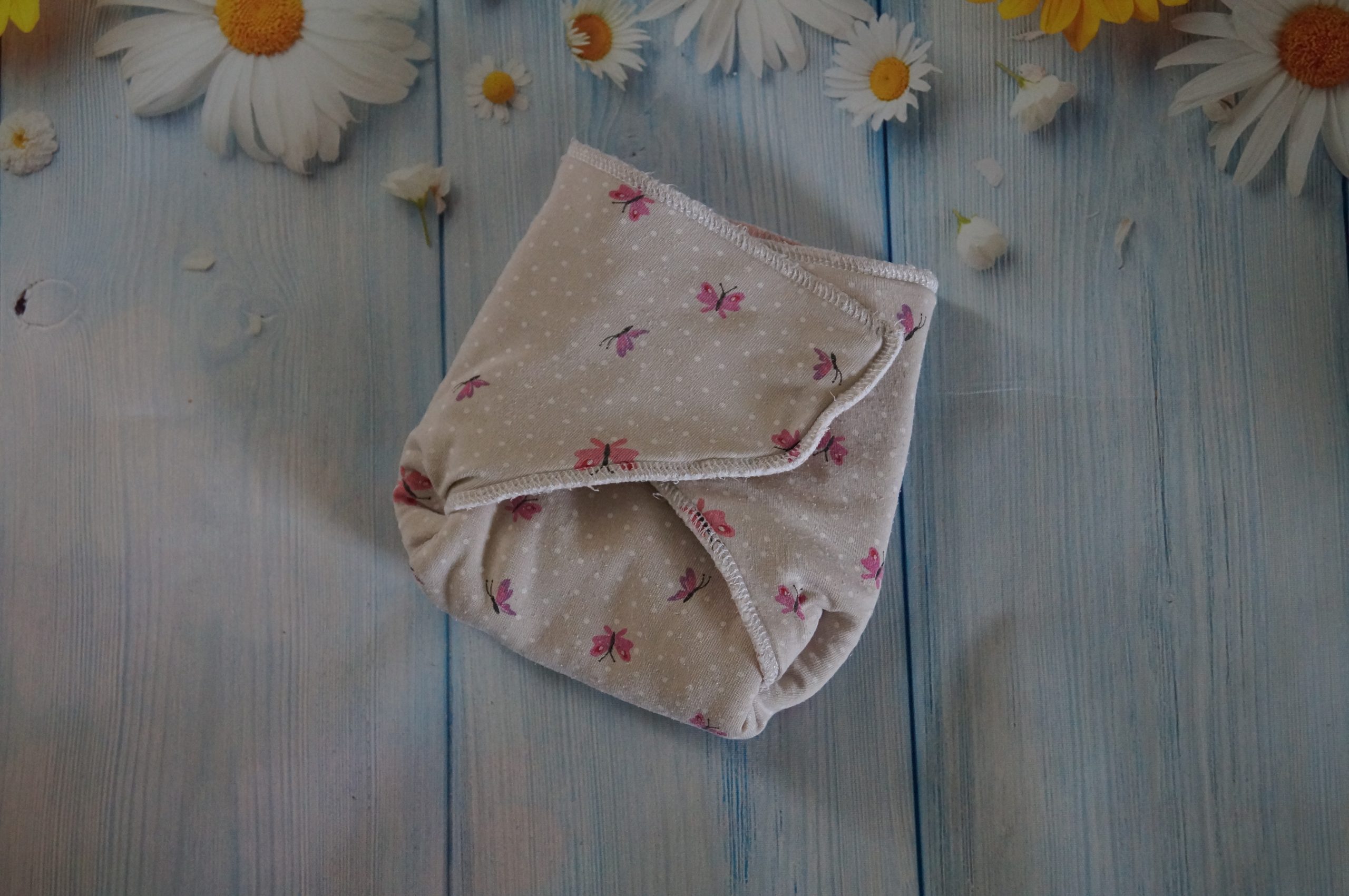 Couche préplate Double Bambou "Jour et Nuit" Tailles S, M, L Papillons