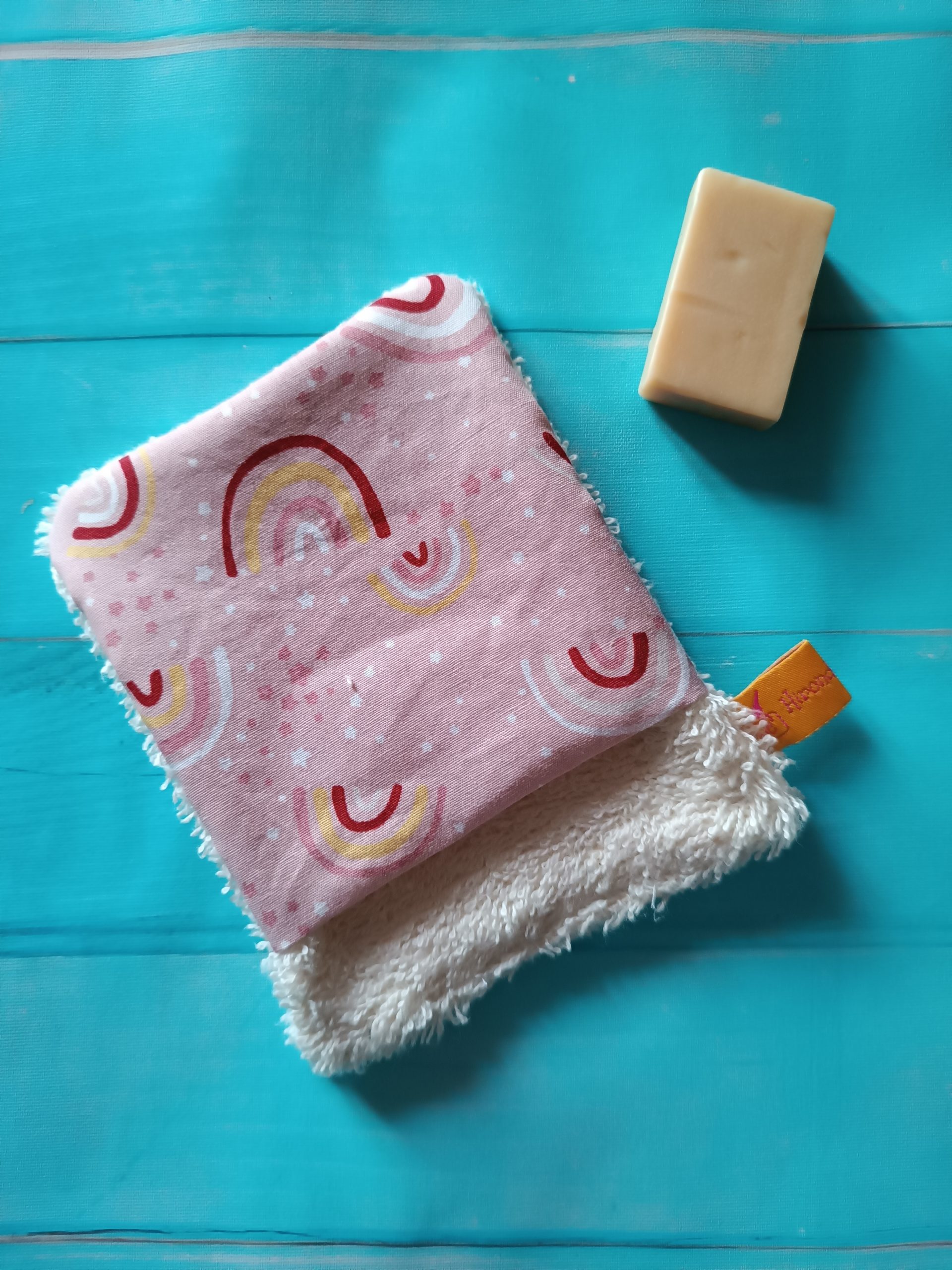 gant de toilette rose