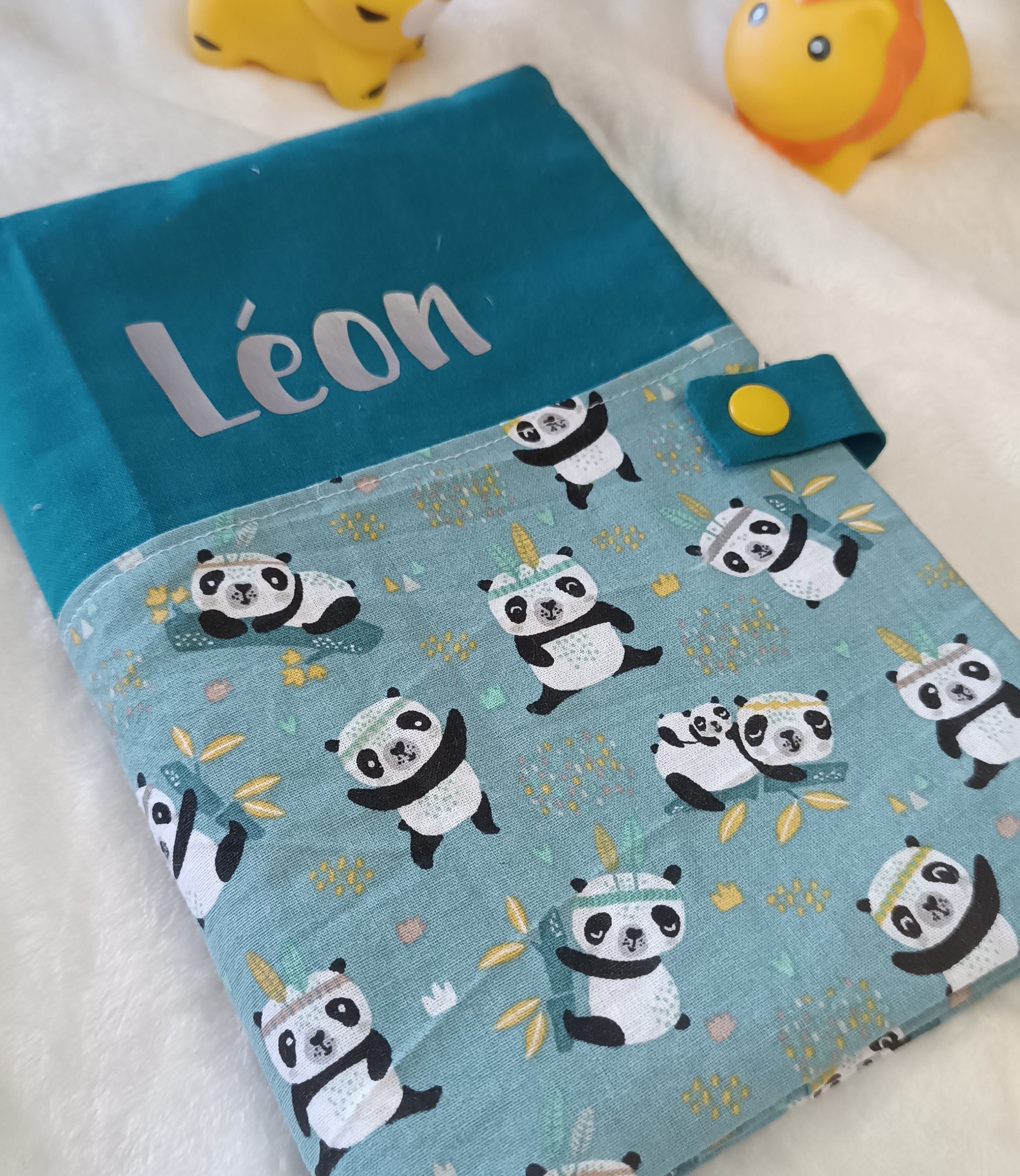 protège carnet de santé personnalisé prénom motif panda