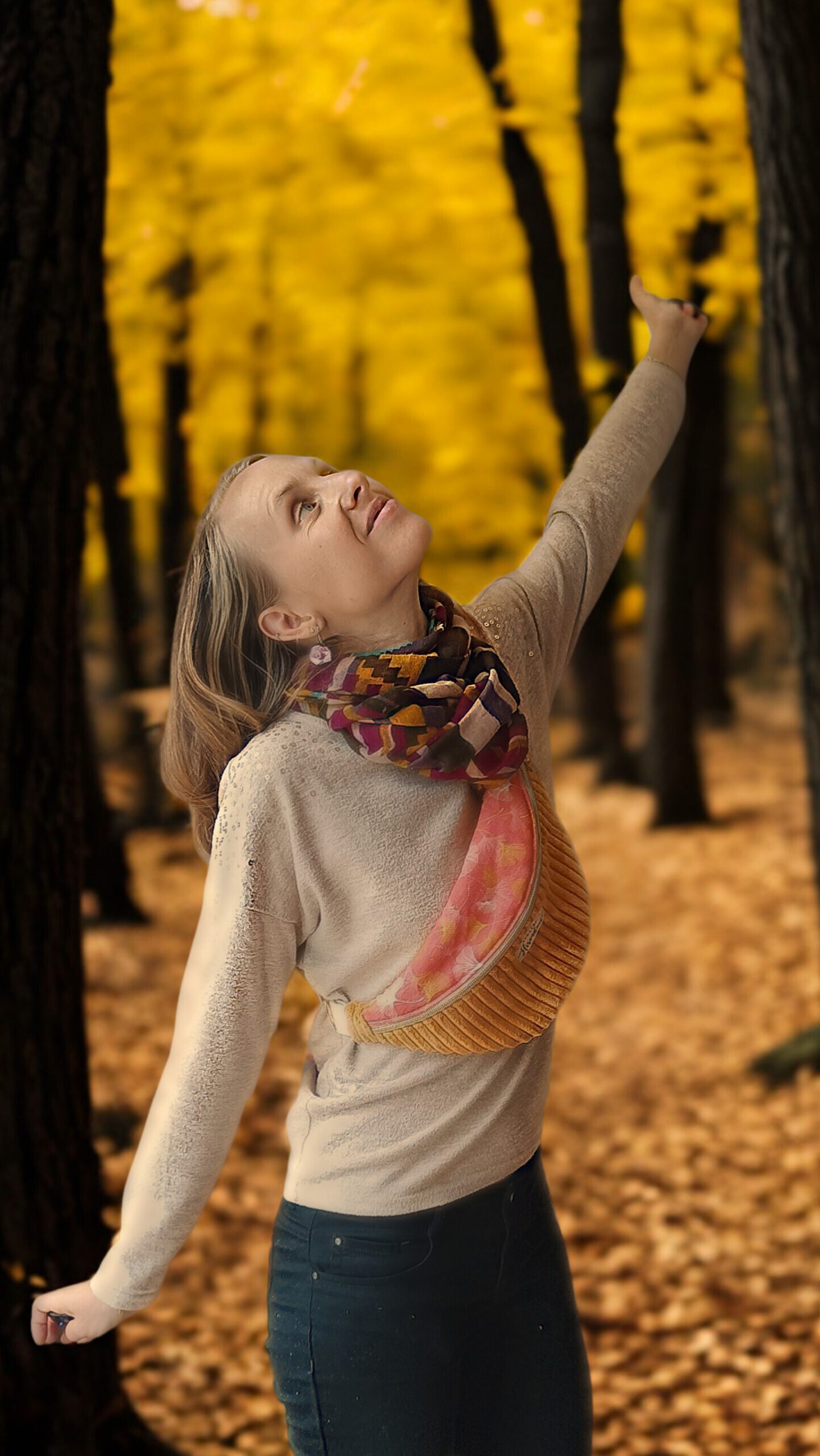 promenade automne sac banane moutarde