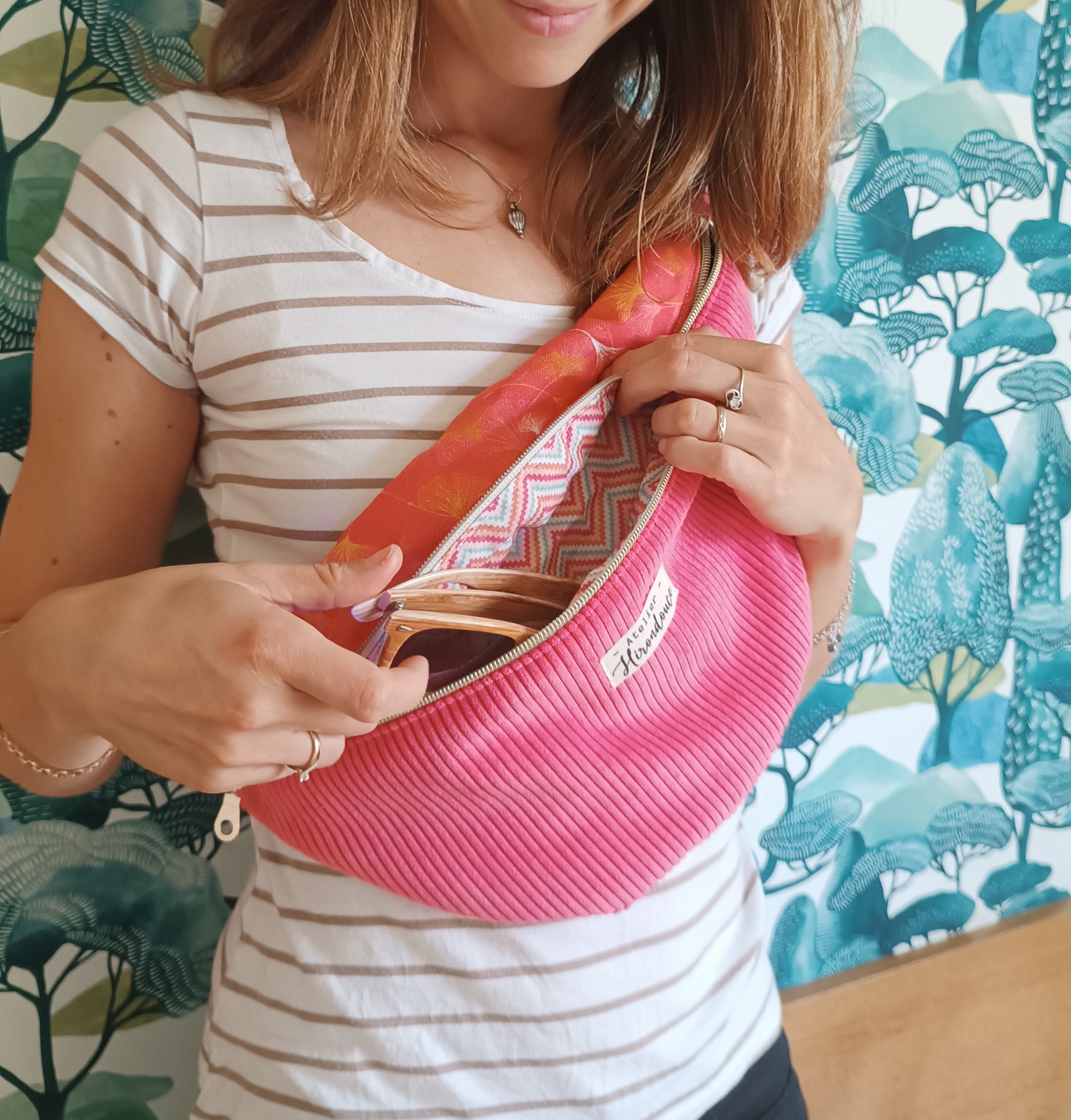 sac banane ginkgo corail